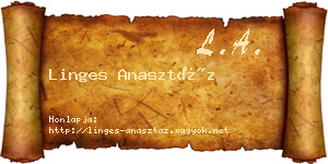Linges Anasztáz névjegykártya